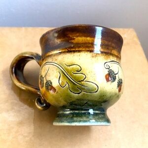 Hand made in Hungary mini tea/coffee cup. Perfect fall themed and colors.